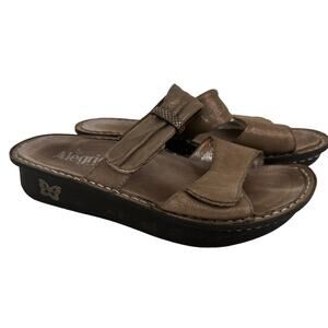 Alegria Karmen Bronze Leather Strap Sandals Size 7.5-8
